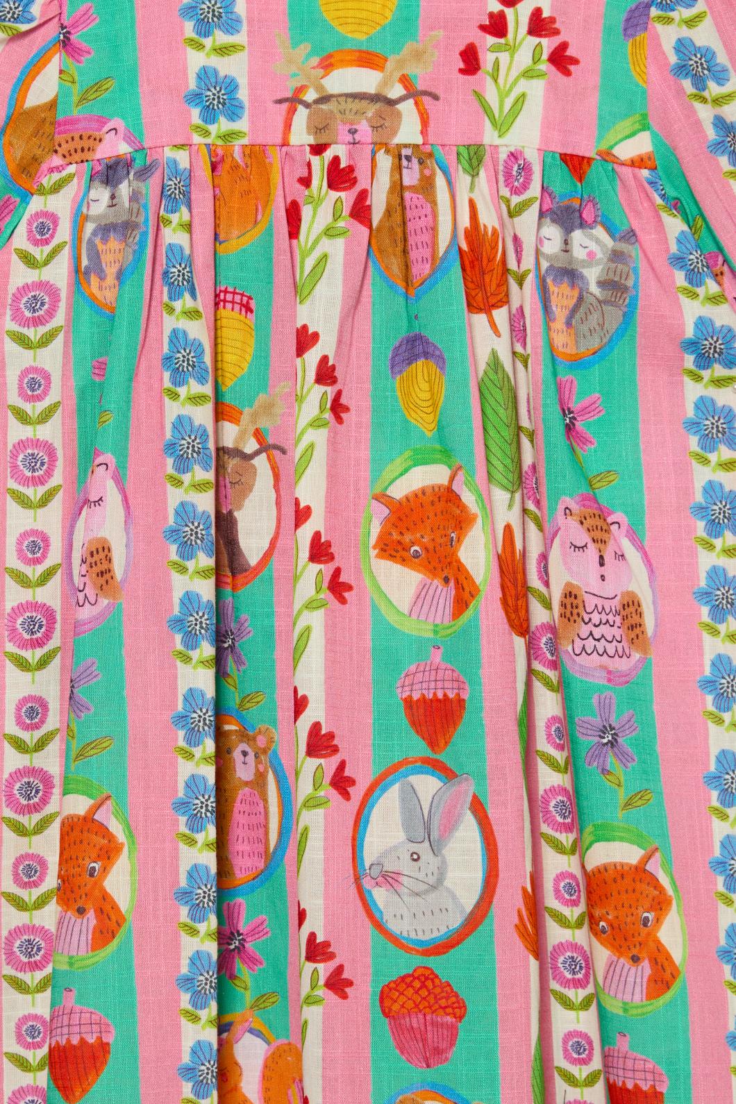 Woodland Stripe Kids Dress - Image 4