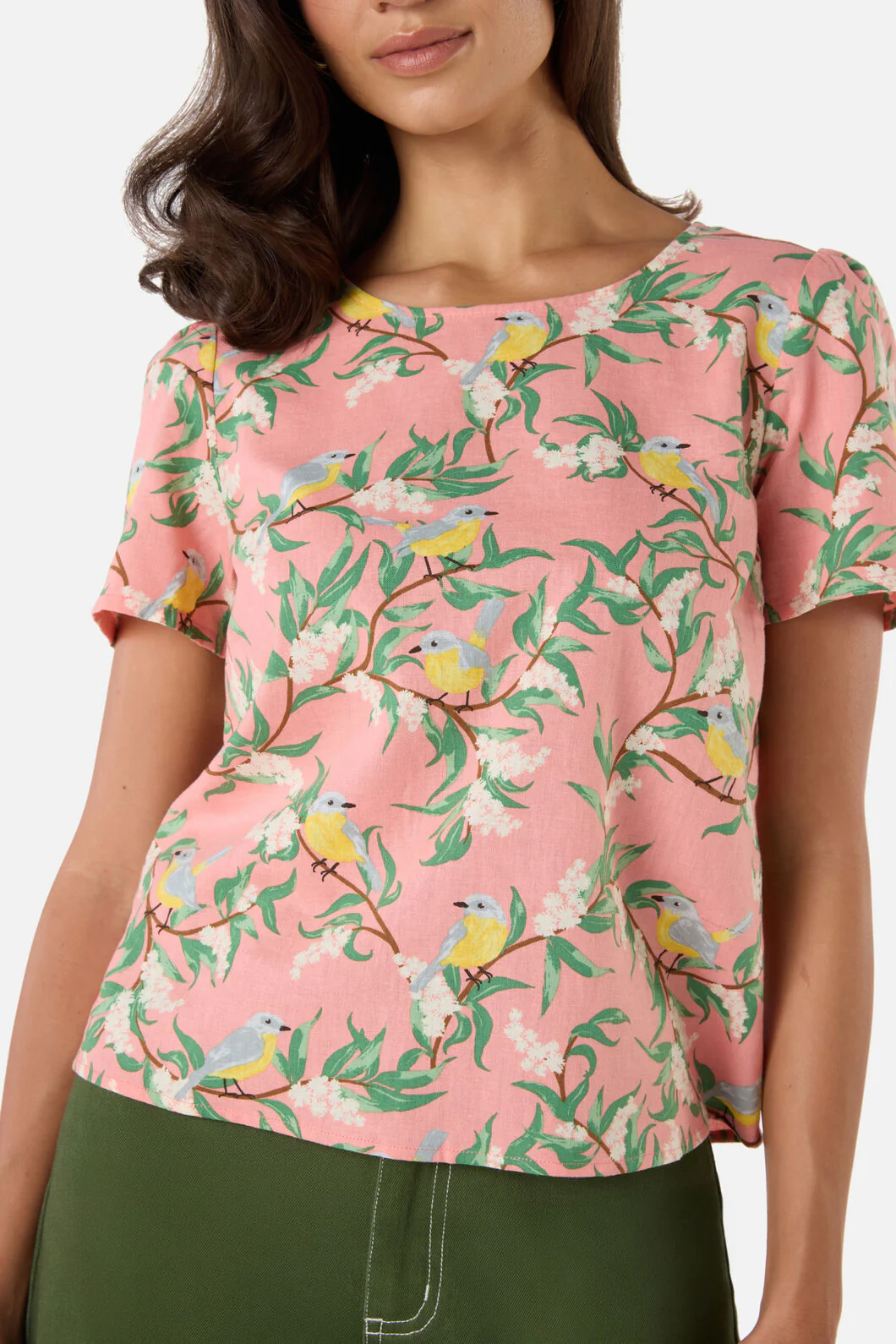 Yellow Robin Short Sleeve Top - Image 5