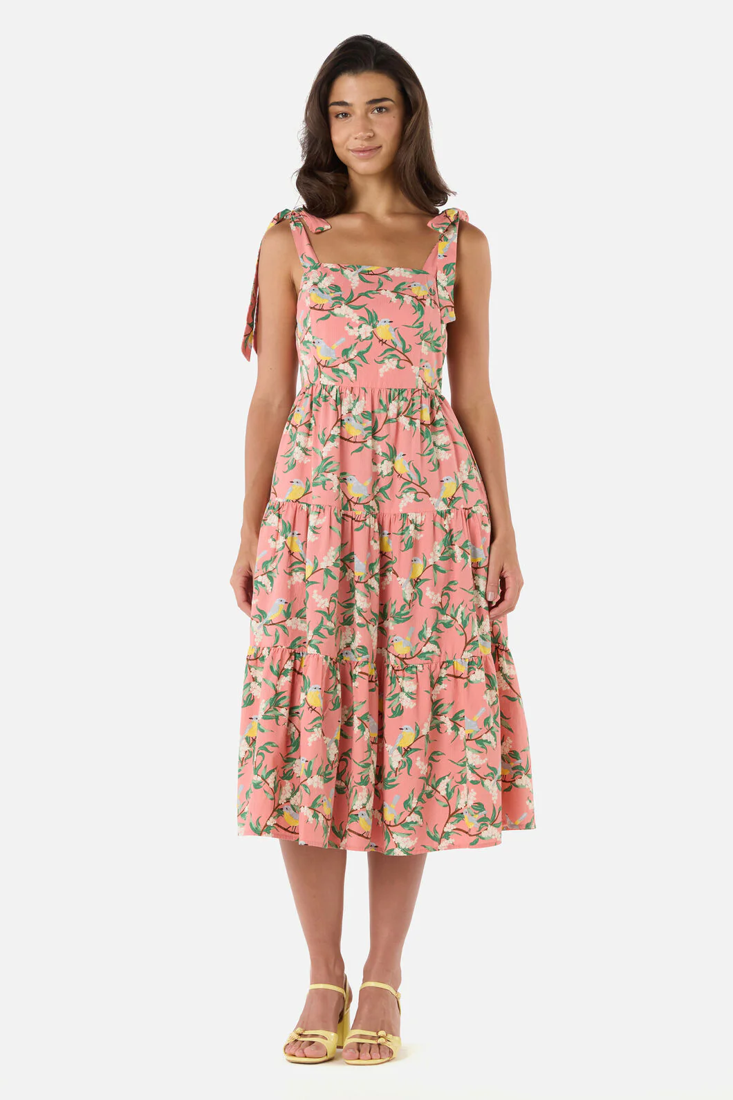 Yellow Robin Tiered Midi Dress - Image 2